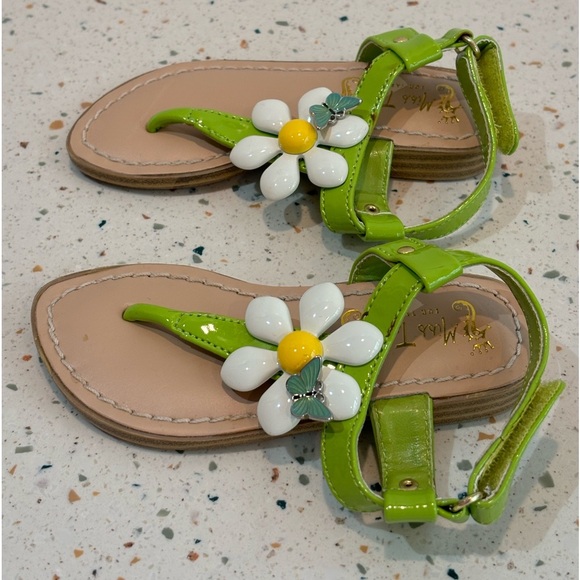 Miss Trish for Target Thong Sandals with Flower & Butterfly Little Girls Size 7 - Picture 4 of 8